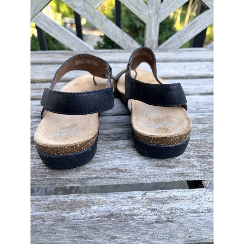 Dansko Reece Sandals Black Leather Thong Slide Womens Size EU 40 US 9.5-10 - Picture 6 of 7